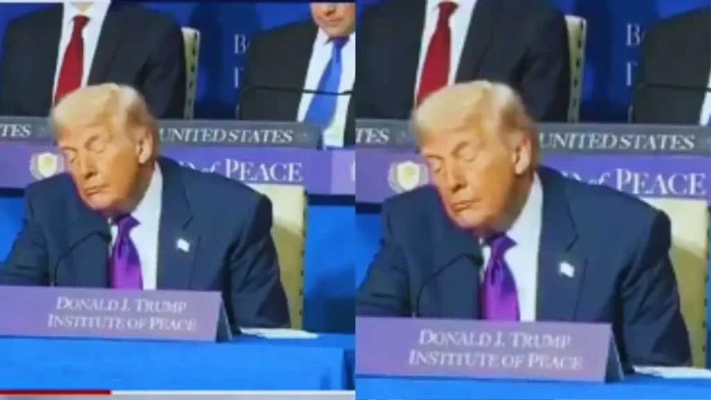 Trump falls asleep during crucial board of peace meeting video of us president goes viral on social